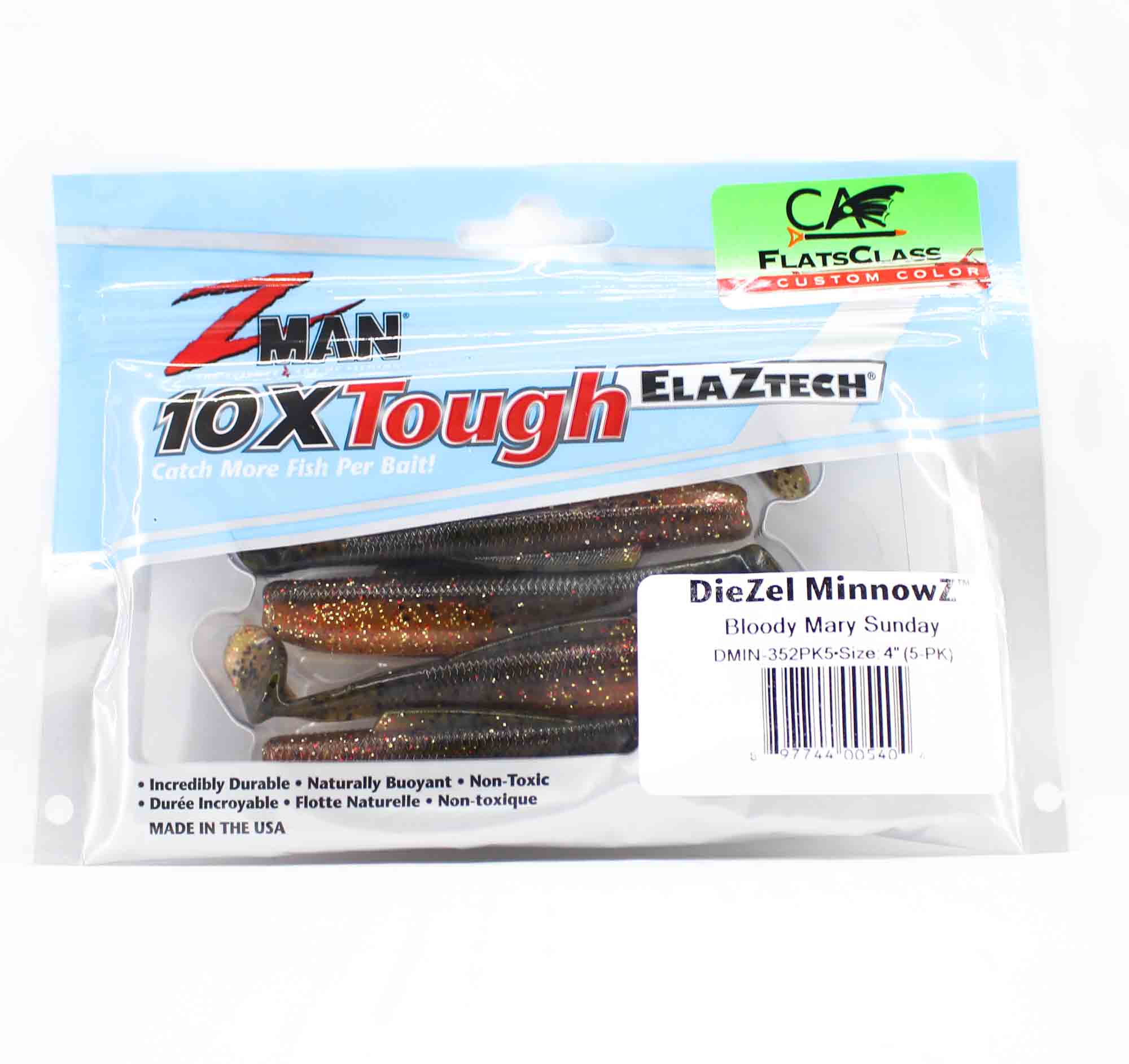 Zman Soft Lure Diezel MinnowZ 4 Inch 5/Pack Bloody Mary Sunday (5404)