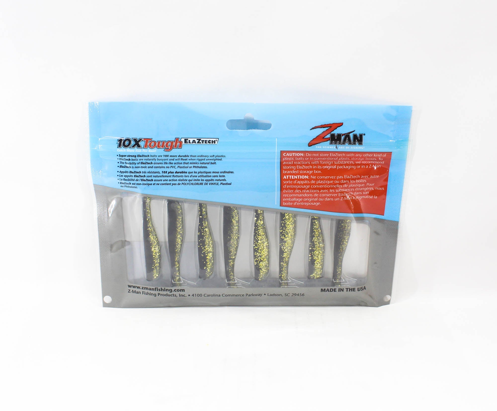 Zman Soft Lure Slim SwimZ 2.5 Inch 8/Pack Gold Rush (5428)