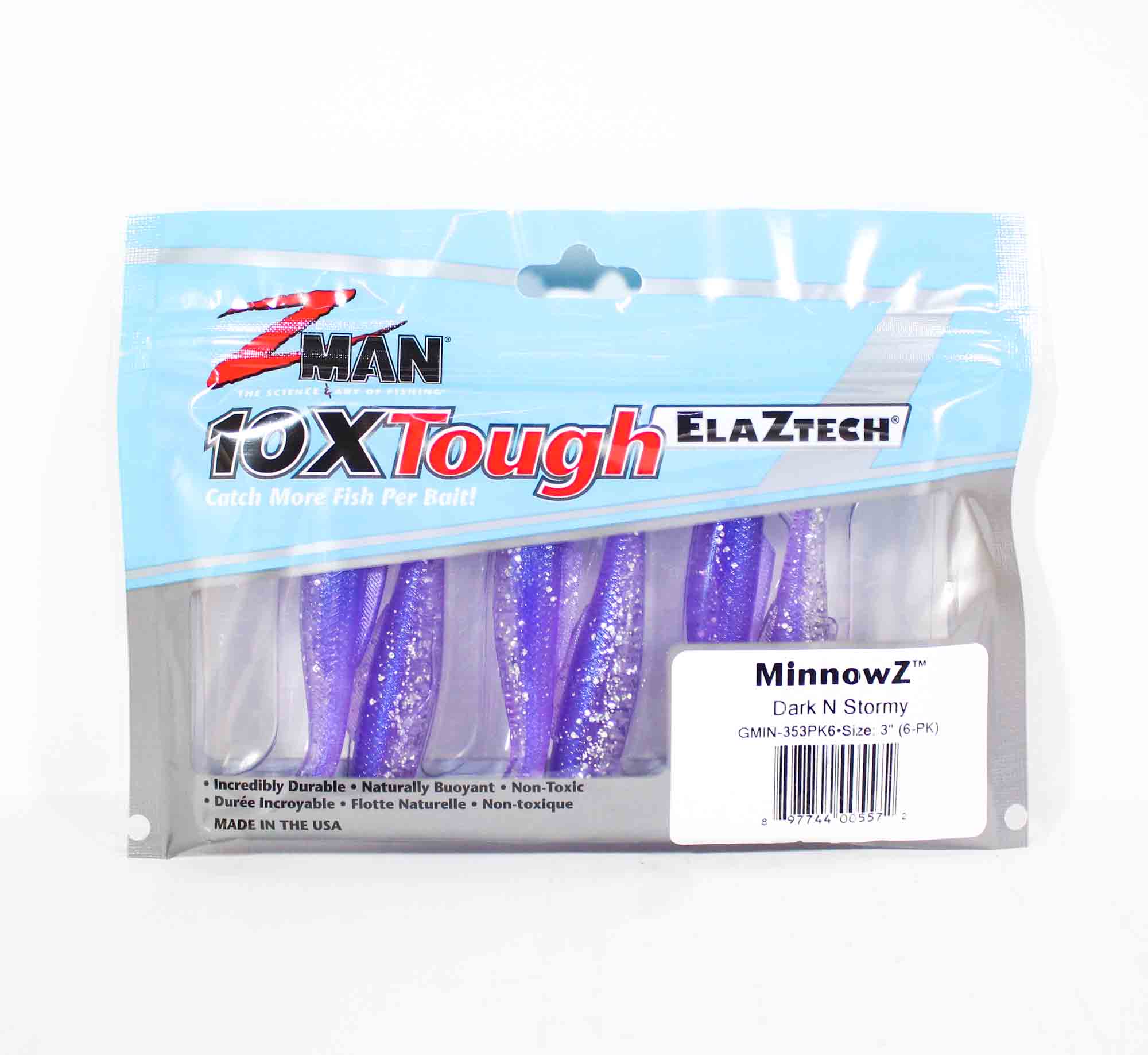 Zman Soft Lure MinnowZ 3 Inch 6/Pack Dark n' Stormy (5572)