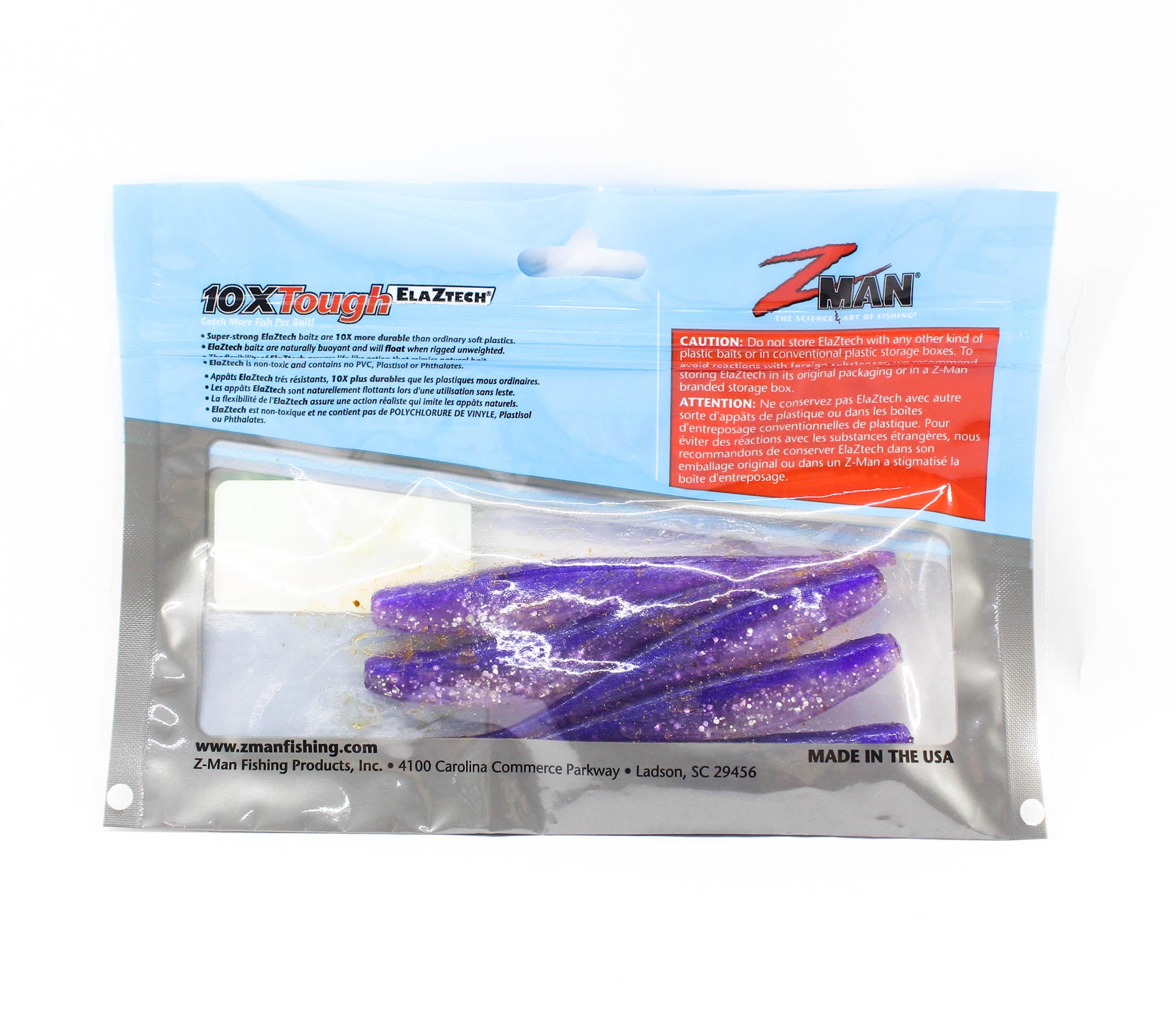 Zman Soft Lure Jerk ShadZ 4 Inch 5/Pack Dark N Stormy (5589)