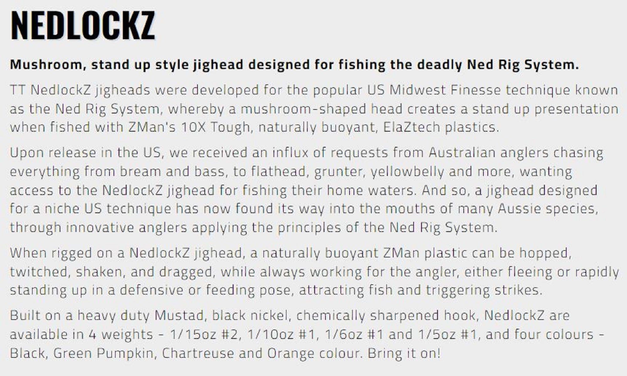 Tackle Tactics TT Nedlockz HD Jig Head Pumpkin 3/8 oz 5/0H 4/pack (7762)