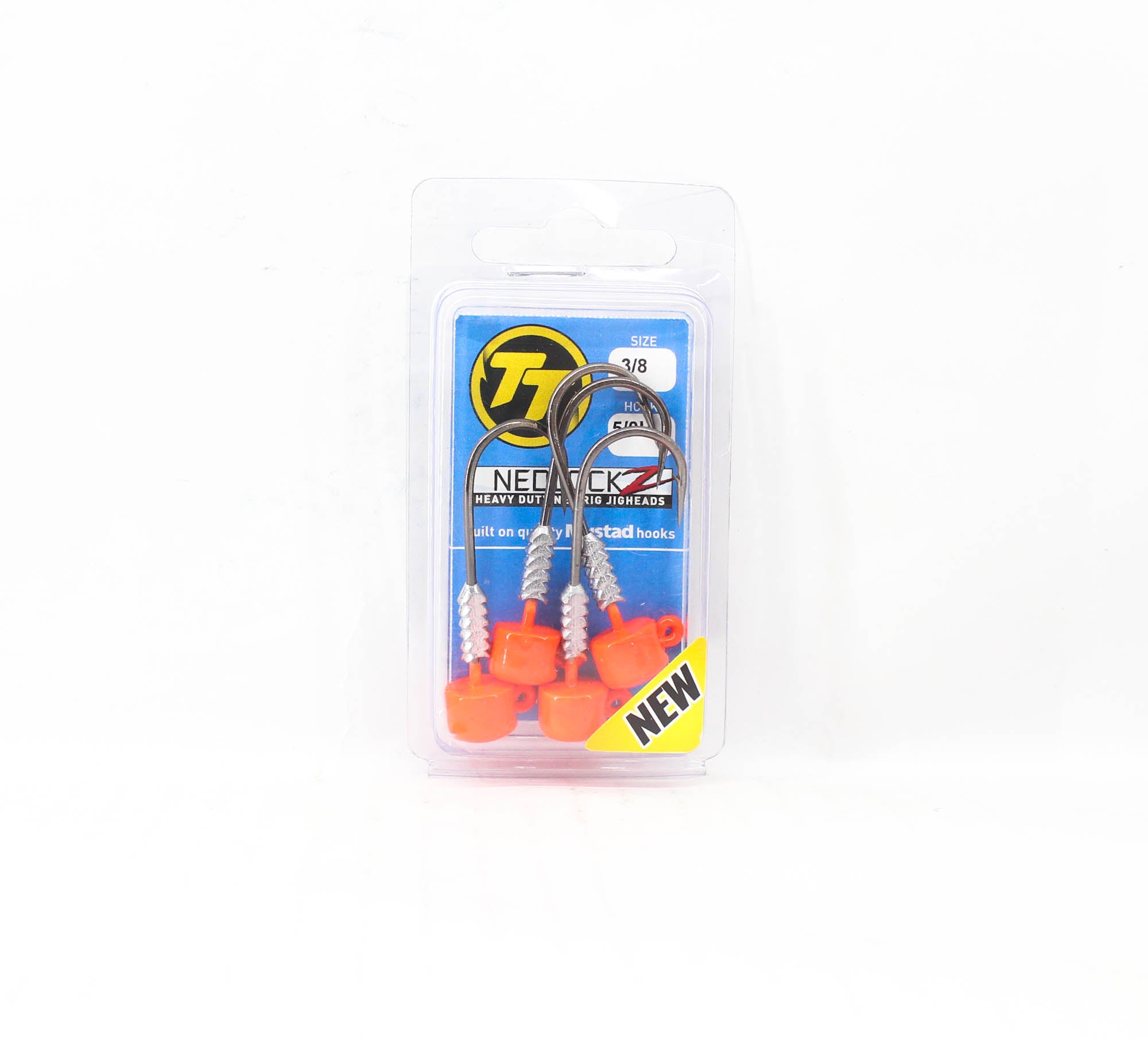 Tackle Tactics TT Nedlockz HD Jig Head Orange 3/8 oz 5/0H 4/pack (7793)
