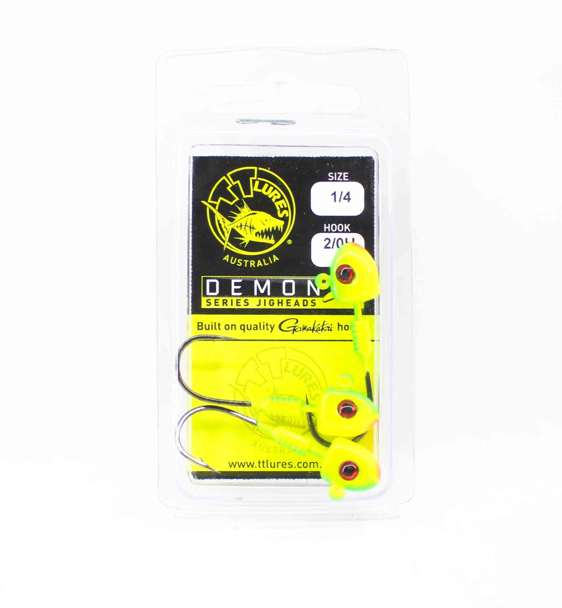 Tackle Tactics TT Demonz Jig Head 1/4oz 2/0H 3/pack Chart (7051)