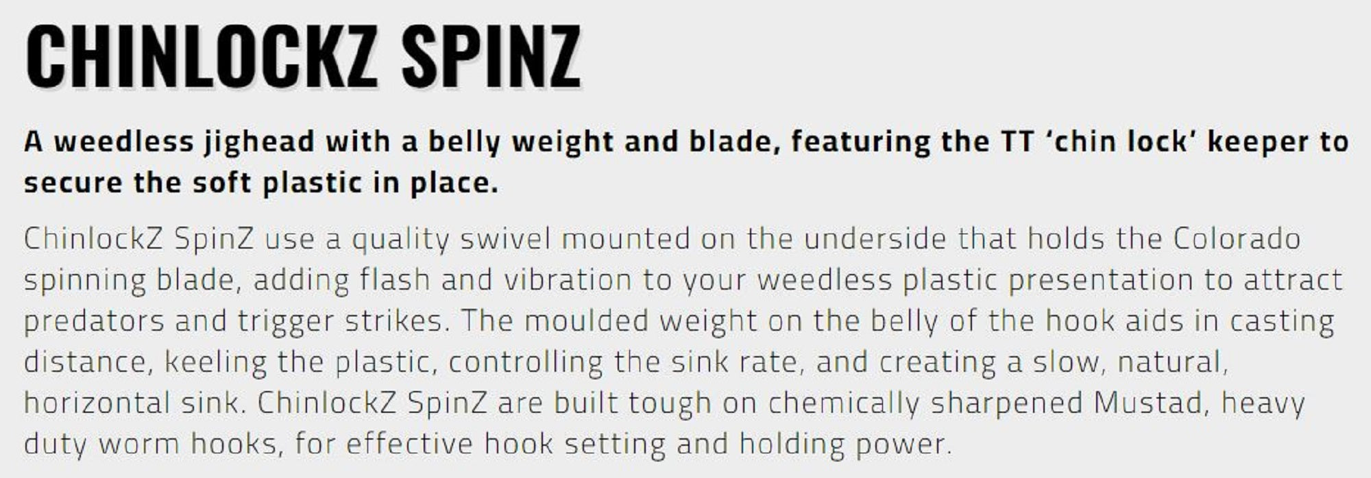 Tackle Tactics TT Chinlockz SpinZ NC Jig Head 3/8 oz 6/0 2/pack (7523)