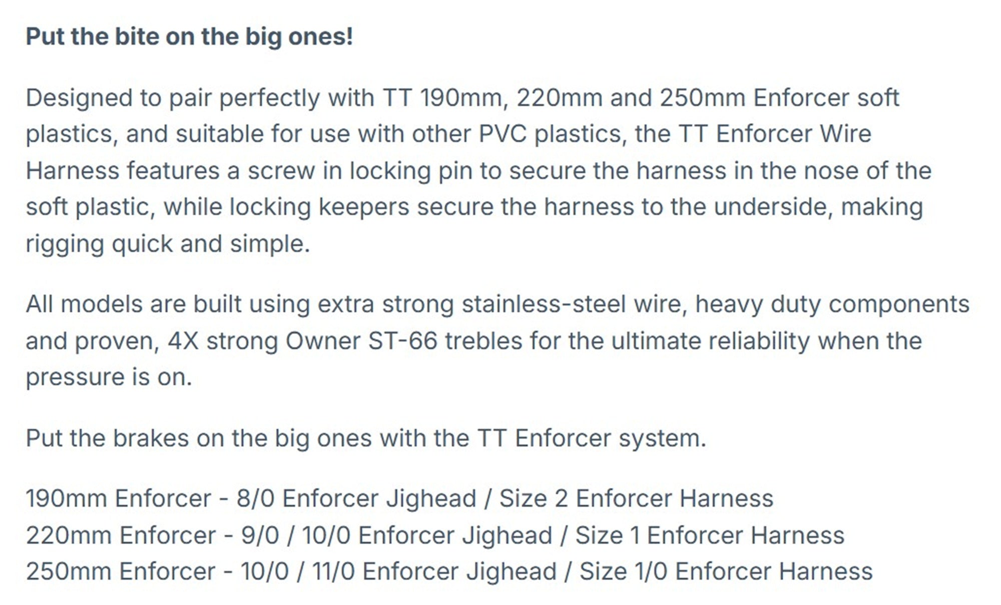 Tackle Tactics TT Enforcer Wire Hardness Size 2 2/pack (3523)