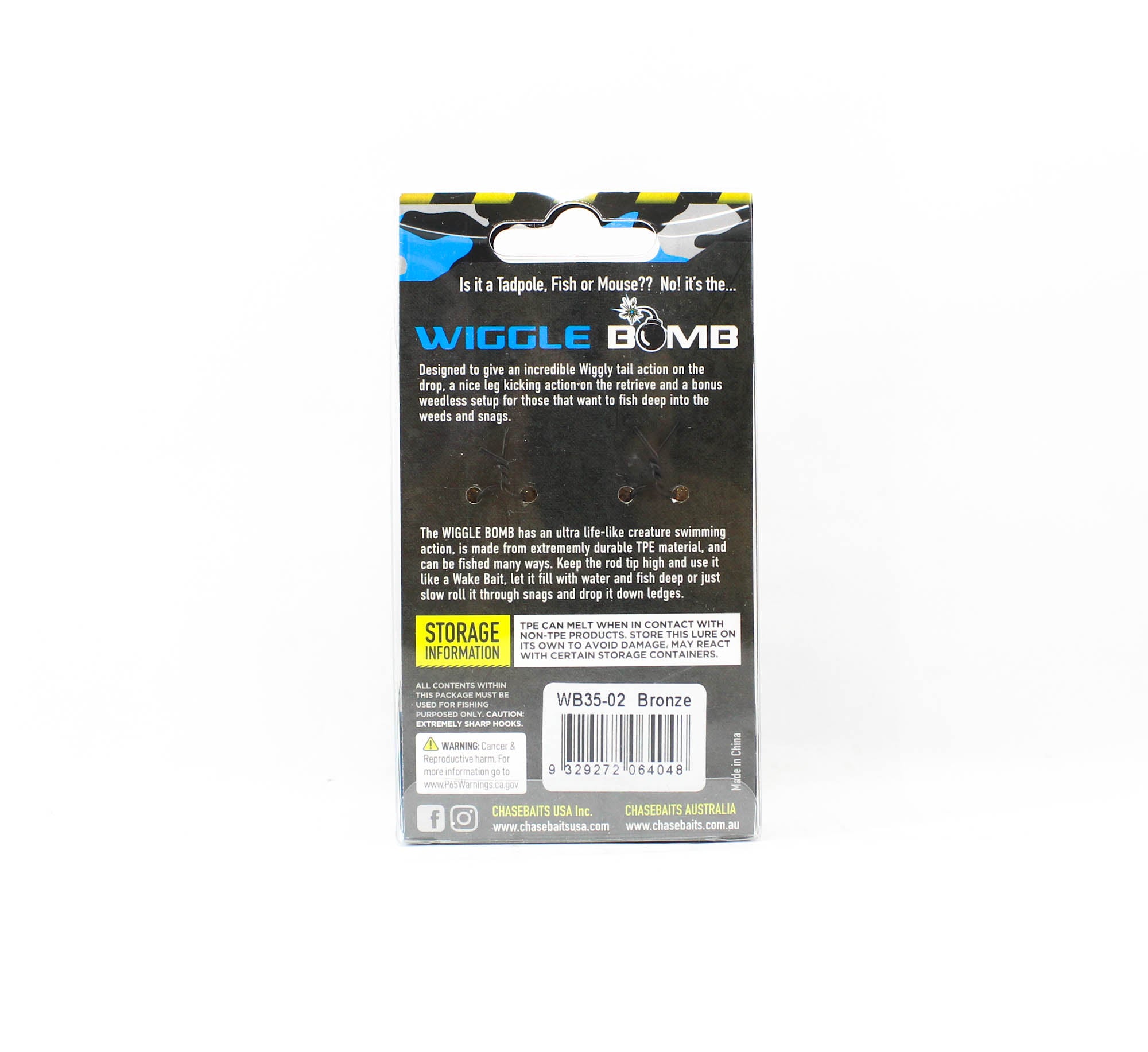 Chasebaits Wiggle Bomb 35 mm Sinking Lure 2/pack 02 Bronze (4048)
