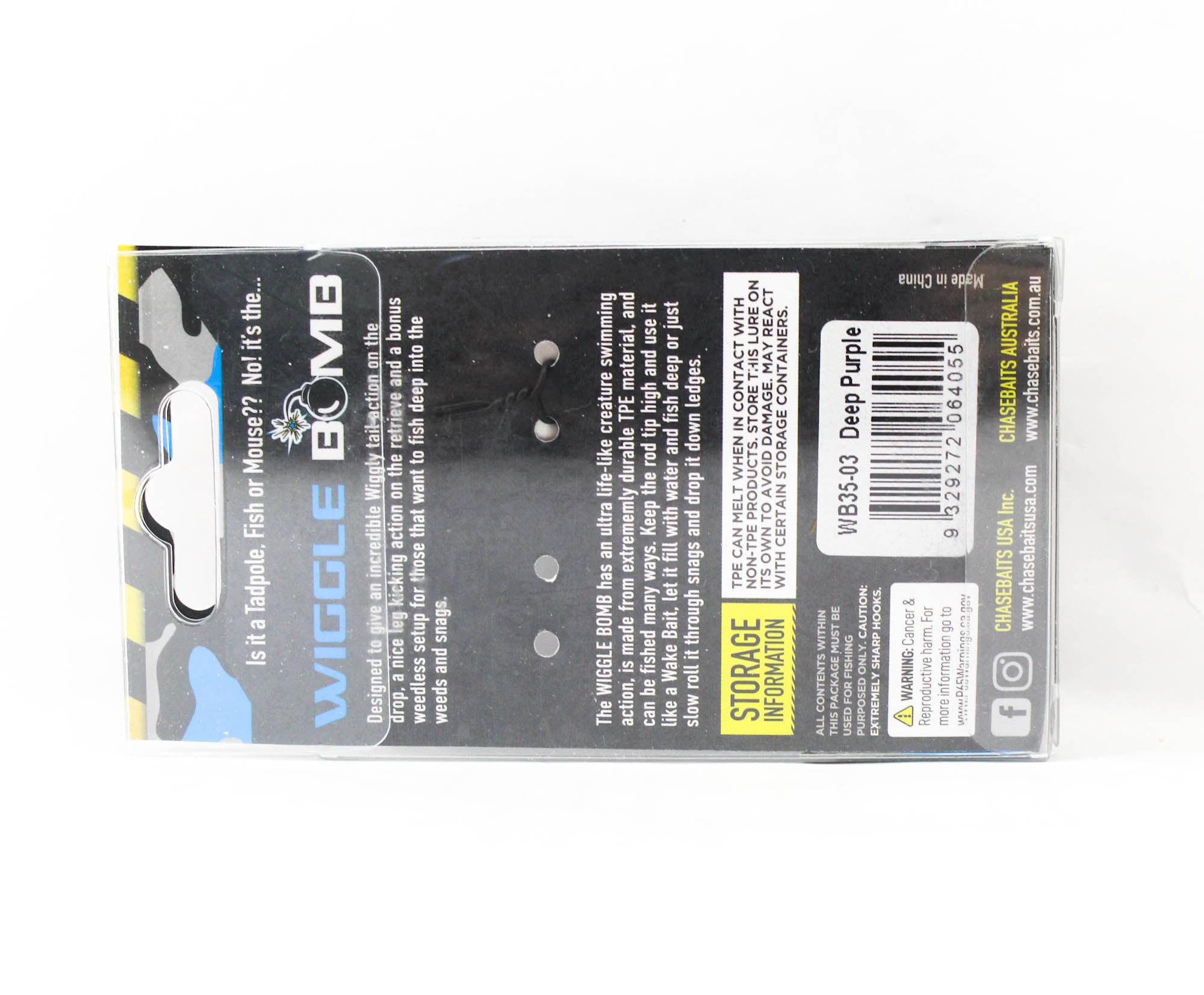 Chasebaits Wiggle Bomb 35 mm Sinking Lure 2/pack 03 Deep Purple (4055)