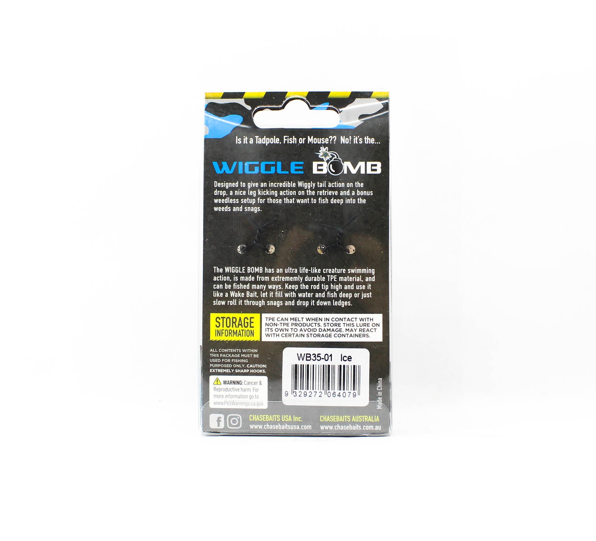 Chasebaits Wiggle Bomb 35 mm Sinking Lure 2/pack 01 Ice (4079)