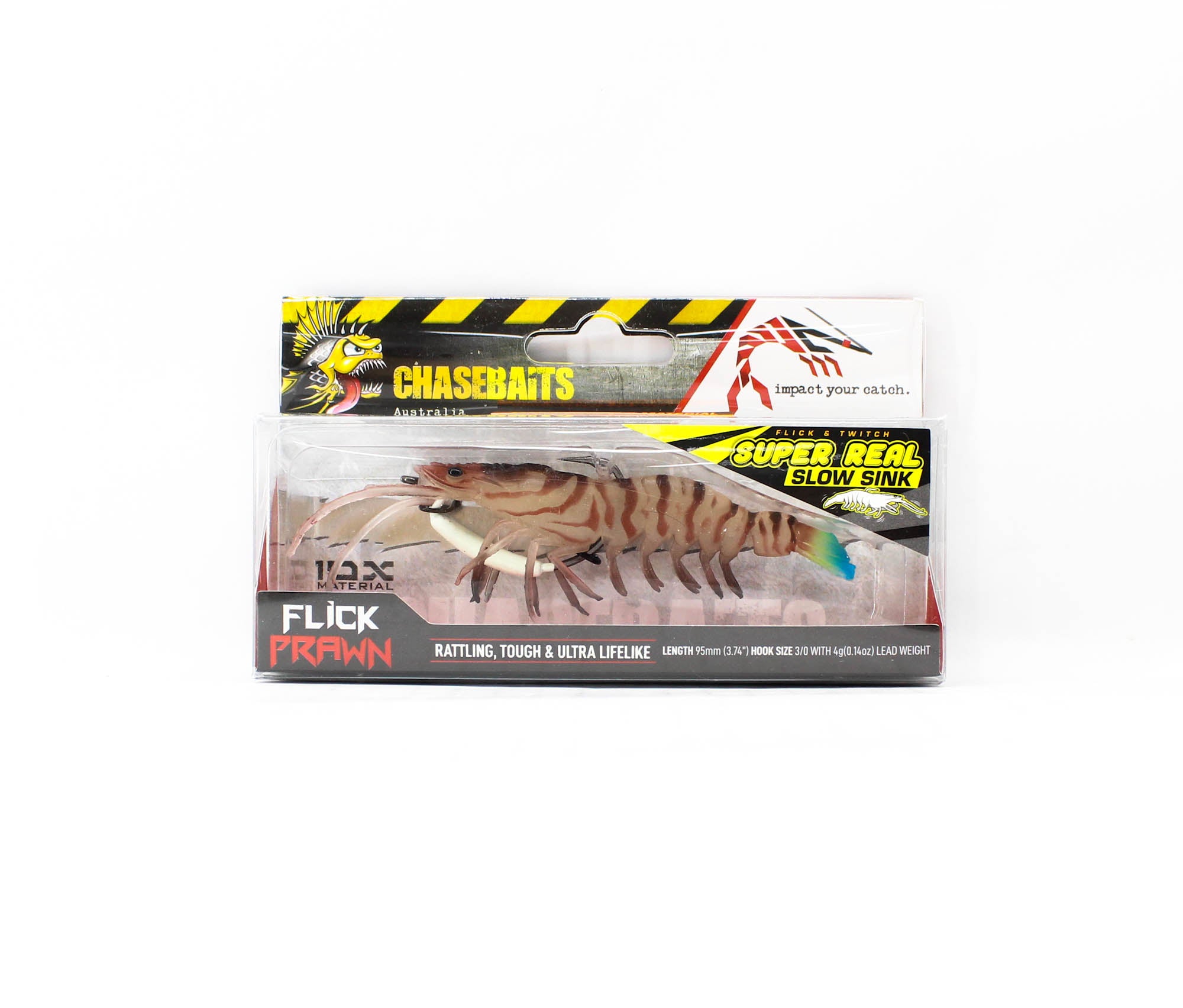 Chasebaits Flick Prawn 95 mm 4 grams Sinking Lure 02 (4857)