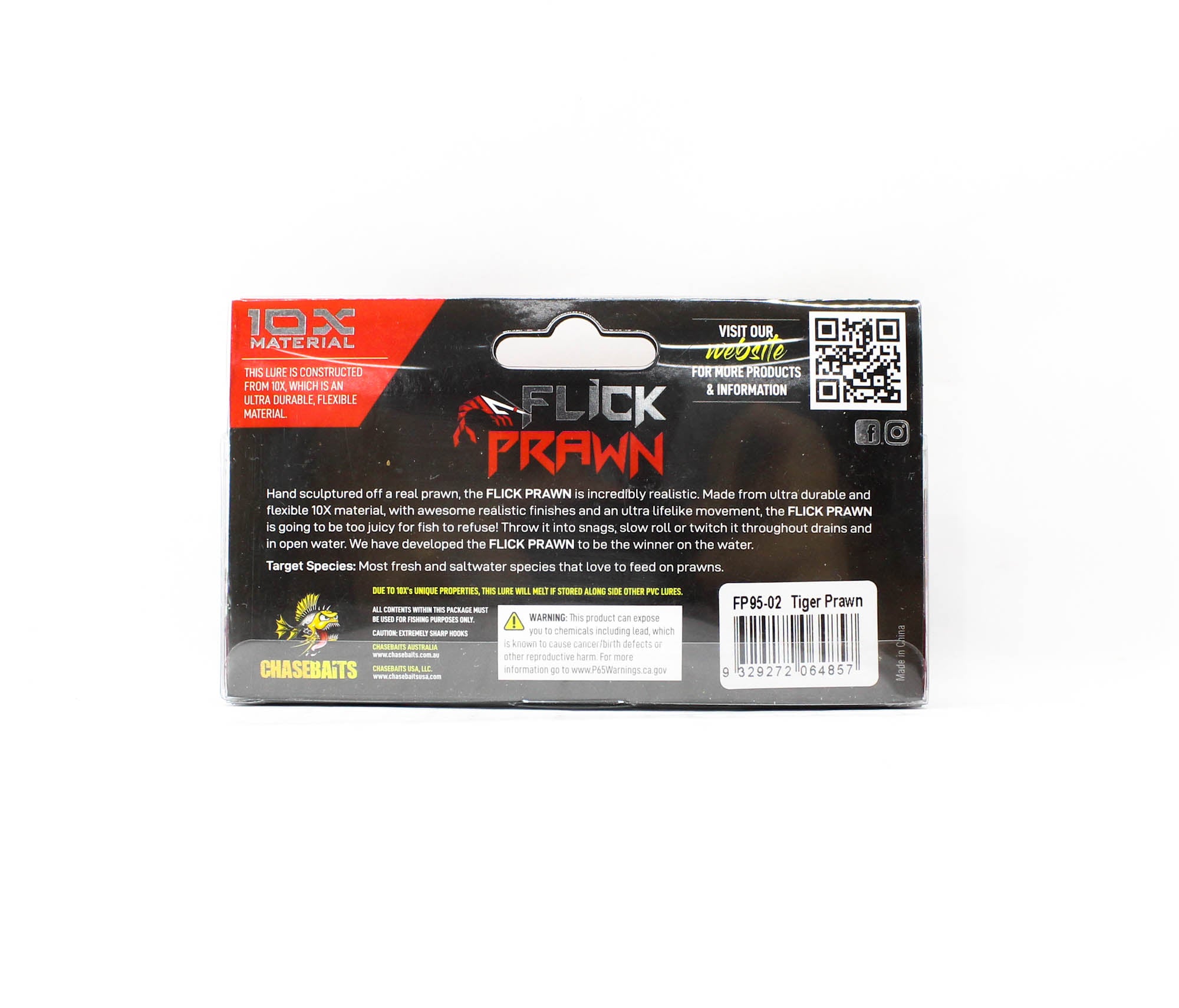 Chasebaits Flick Prawn 95 mm 4 grams Sinking Lure 02 (4857)