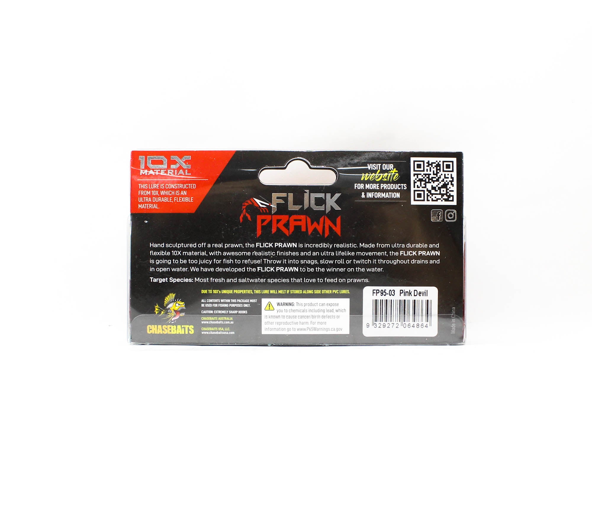 Chasebaits Flick Prawn 95 mm 4 grams Sinking Lure 3 (4864)