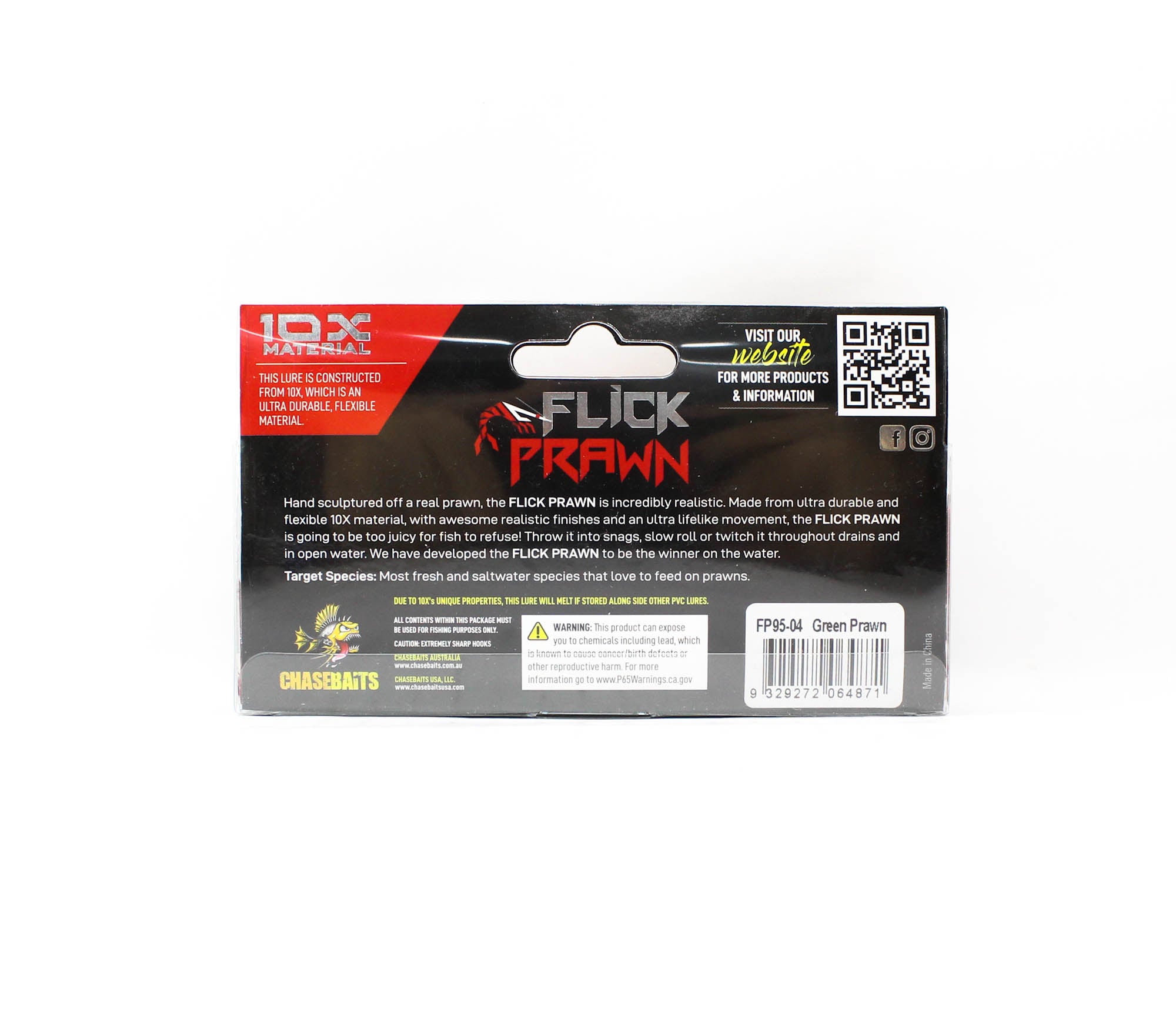 Chasebaits Flick Prawn 95 mm 4 grams Sinking Lure 04 (4871)