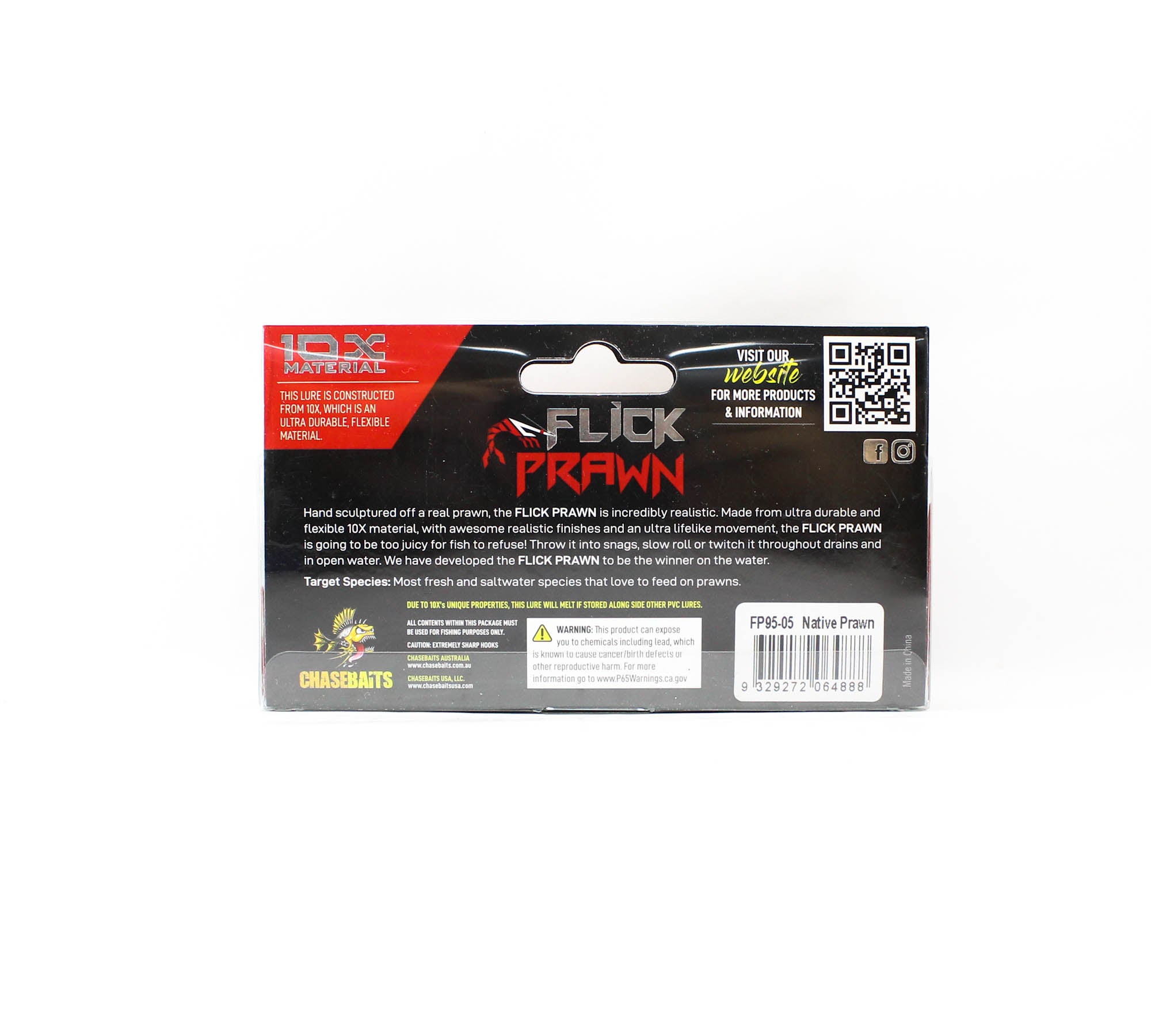 Chasebaits Flick Prawn 95 mm 4 grams Sinking Lure 05 (4888)