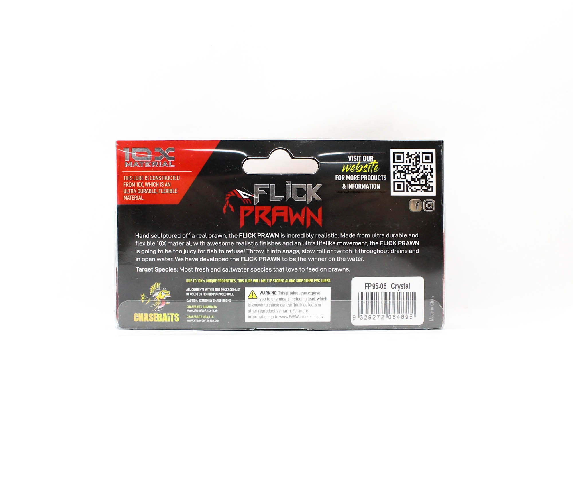 Chasebaits Flick Prawn 95 mm 4 grams Sinking Lure 06 (4895)