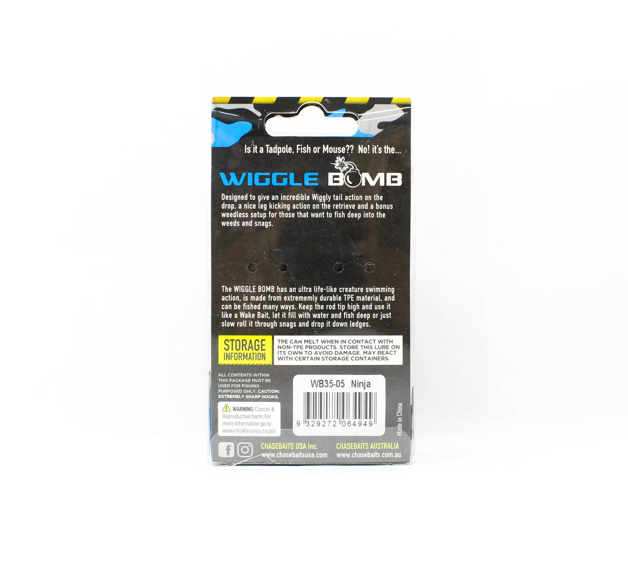 Chasebaits Wiggle Bomb 35 mm Sinking Lure 2/pack 05 Ninja (4949)