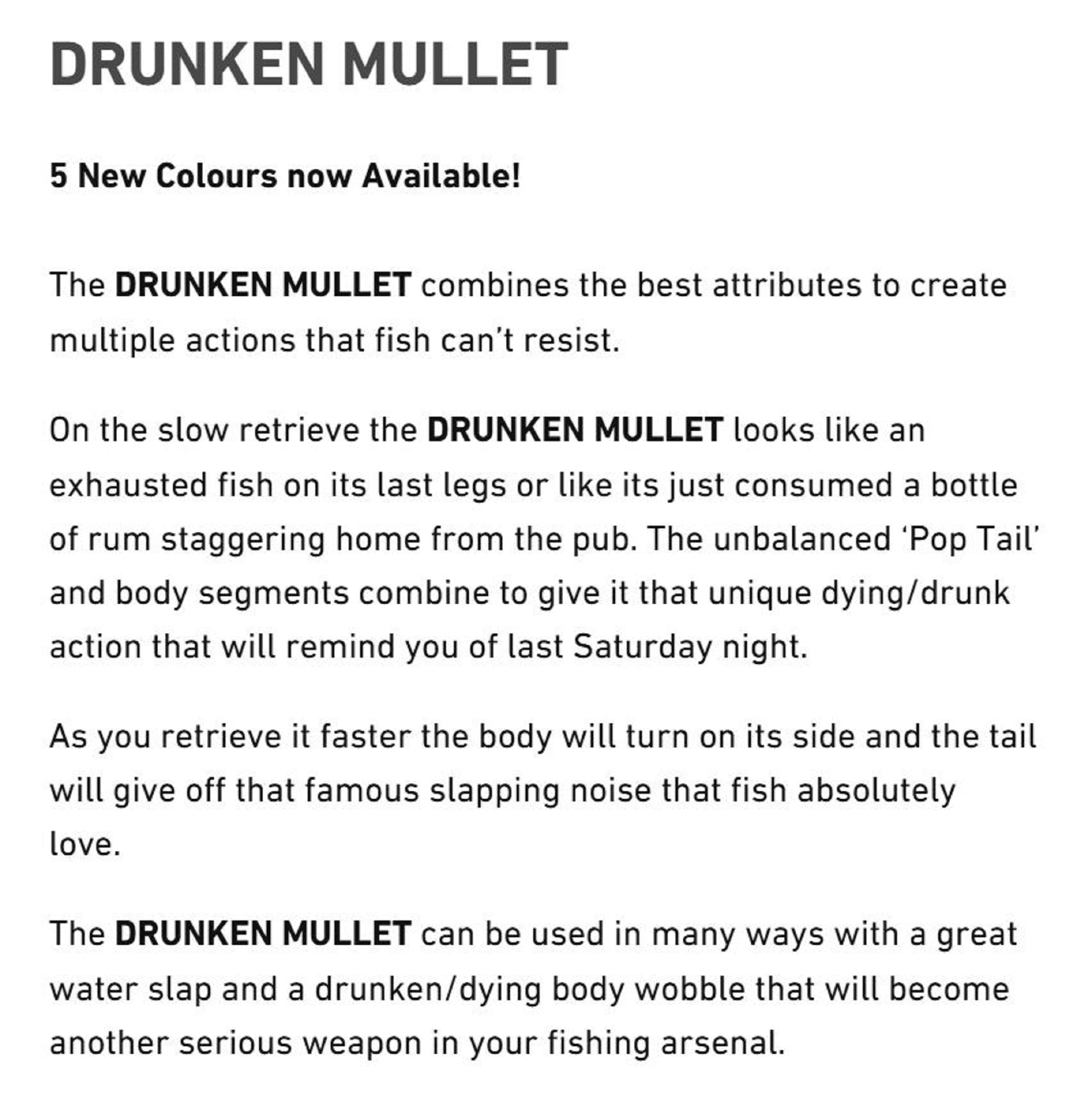 Chasebaits Drunken Mullet 130 mm 37 grams Floating Lure 01 (5298)