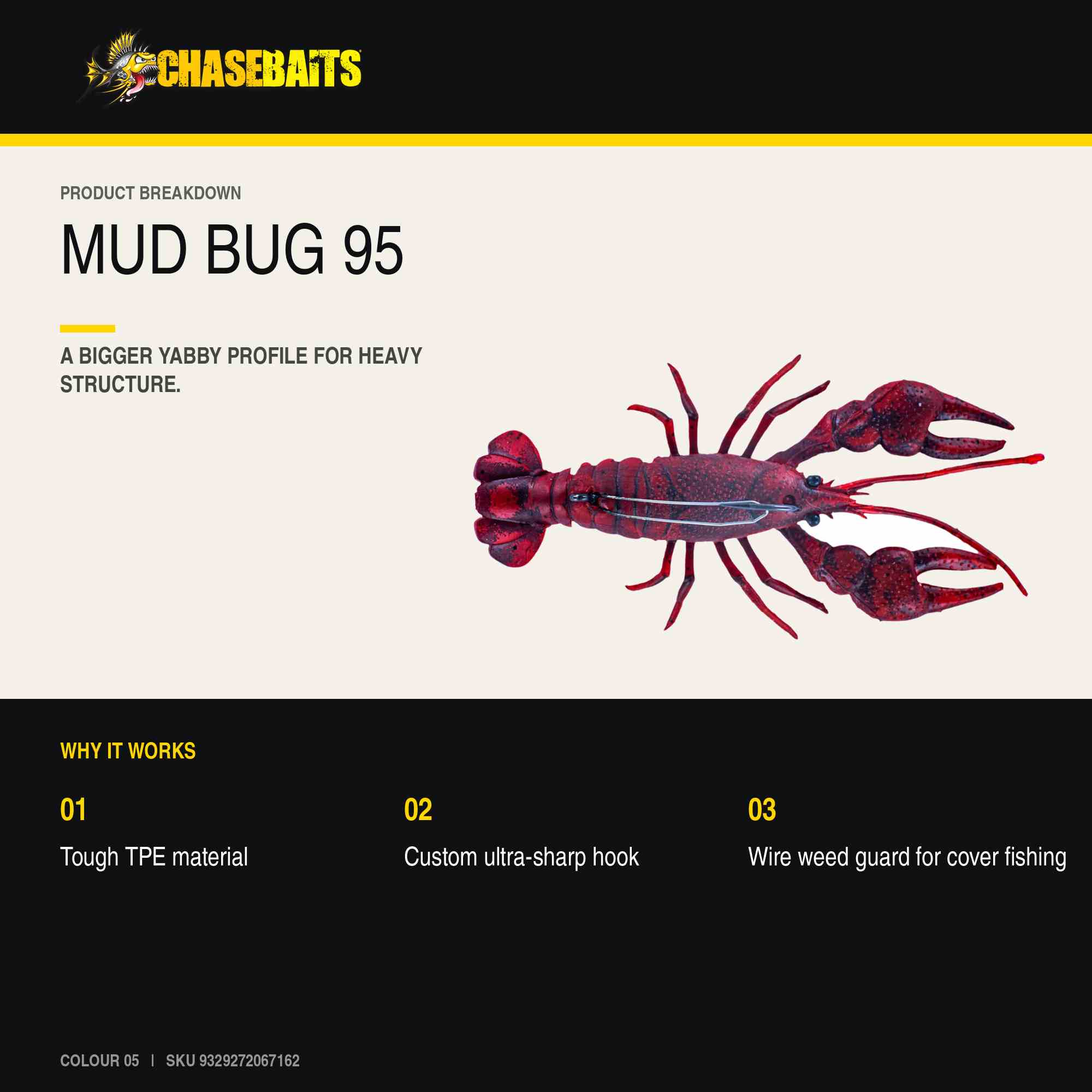 Chasebaits Mud Bug 95mm Sinking Lure 05 (7162)