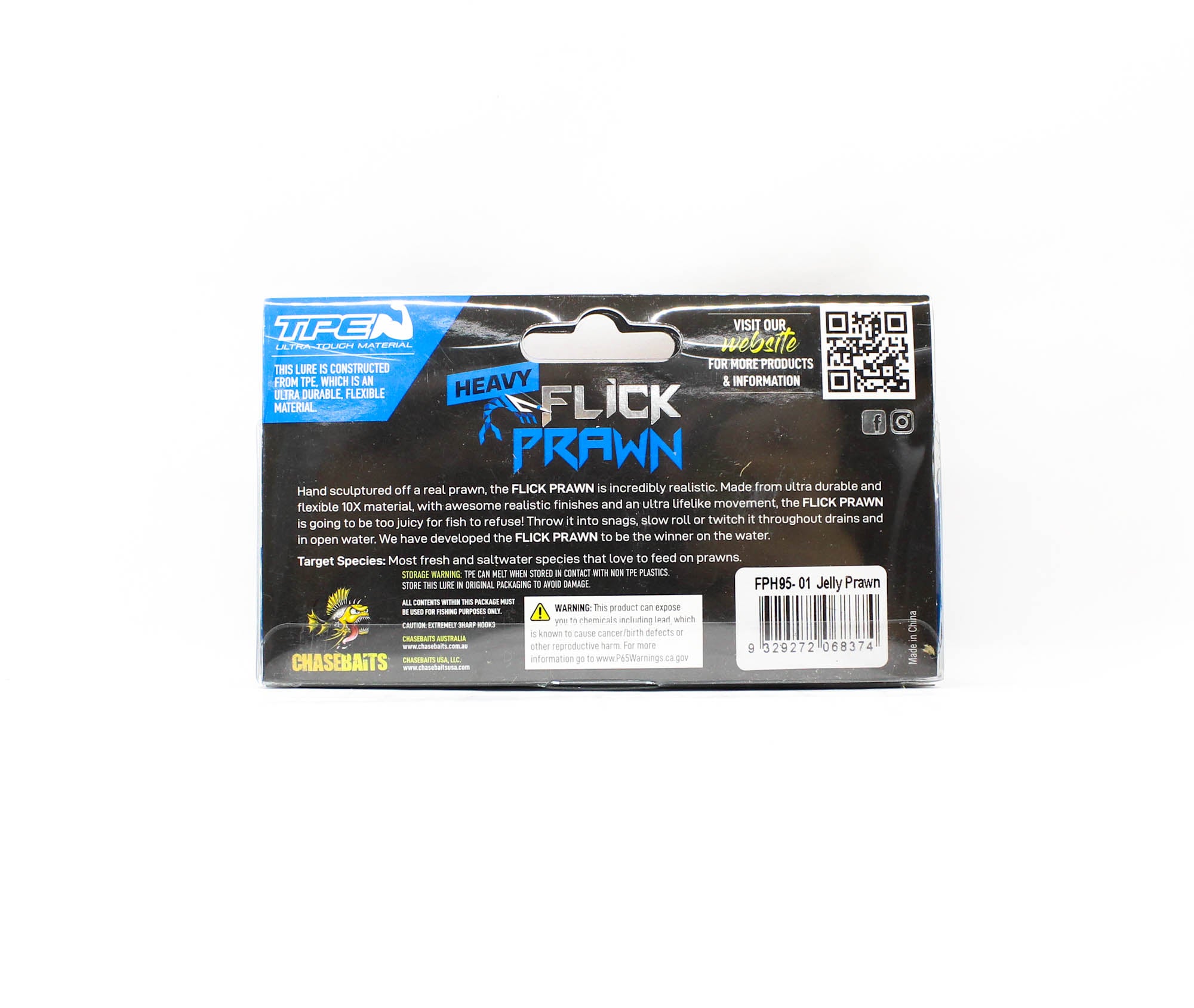 Chasebaits Flick Prawn Heavy 95 mm 7 grams Sinking Lure 01 (8374)