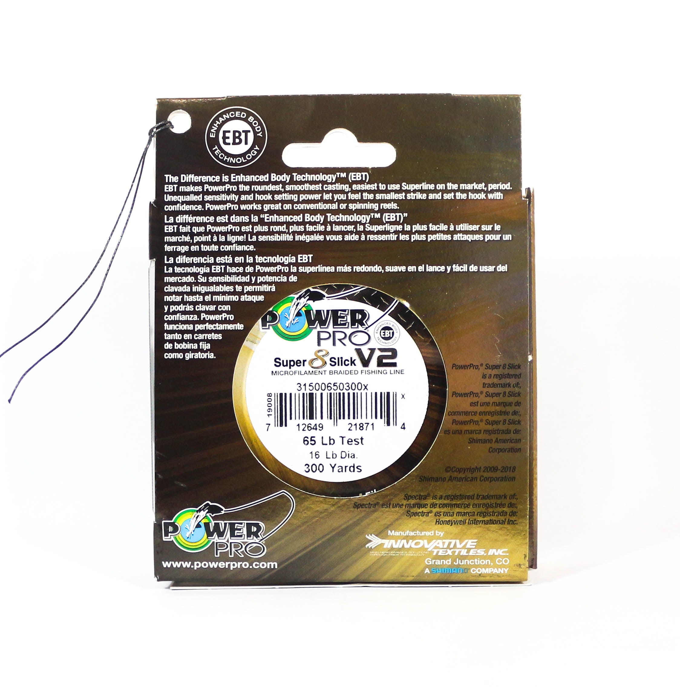 Power Pro Super 8 Slick Version 2 Spectra Line 65lb by 300yds Onyx (8714)