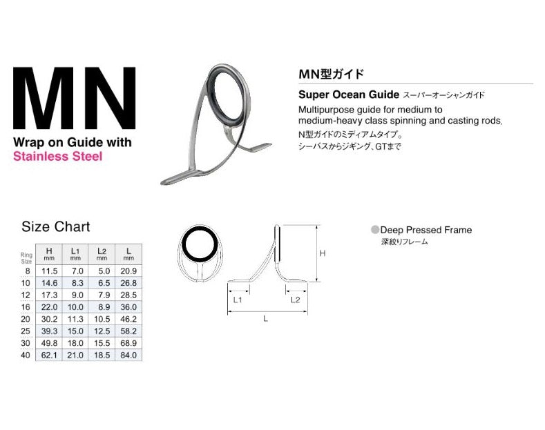 Fuji PMNSG Size 8 Rod Guide Stainless Frame SIC x 1 (2162)
